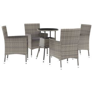 vidaXL 5d&iacute;ln&yacute; zahradn&iacute; bistro set s podu&scaron;kami &scaron;ed&yacute; polyratan