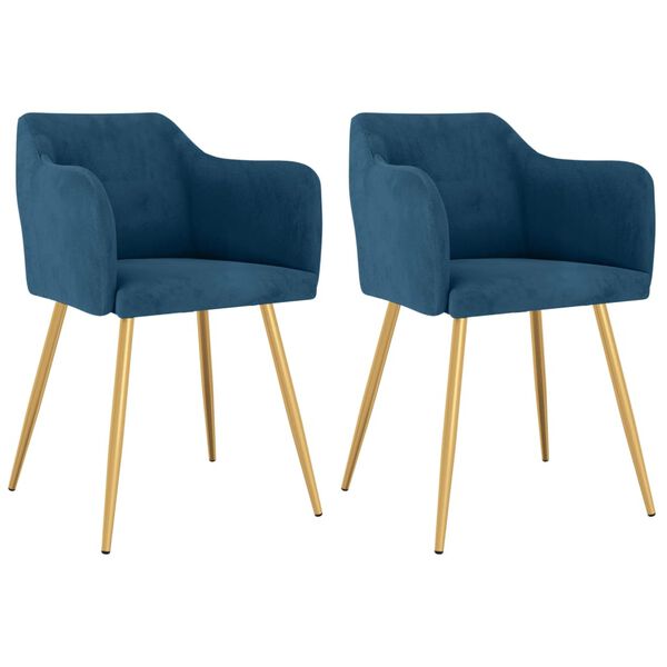 vidaXL J&iacute;deln&iacute; židle 2 ks modr&eacute; samet