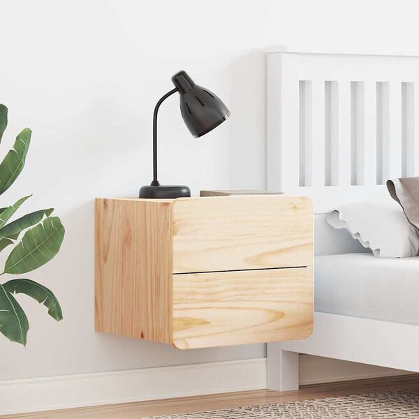 vidaXL Nočn&iacute; stolek Hněd&aacute; 39 x 34 x 33 cm Masivn&iacute; borov&eacute; dřevo