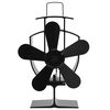 vidaXL Teplem poh&aacute;něn&yacute; ventil&aacute;tor na kamna 5 lopatek čern&yacute;