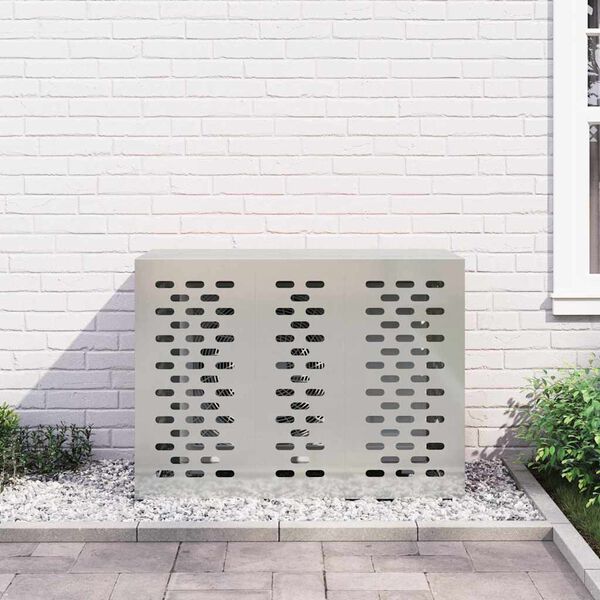 vidaXL Ochrana klimatizace Stř&iacute;brn&aacute; 110 x 50 x 80 cm Pozinkovan&aacute; ocel