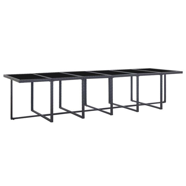 vidaXL 17d&iacute;ln&yacute; zahradn&iacute; j&iacute;deln&iacute; set s podu&scaron;kami polyratan čern&yacute;