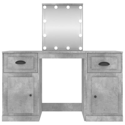 vidaXL Toaletní stolek s LED betonově šedý 130 x 50 x 132,5 cm