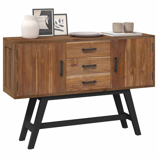 vidaXL Televizn&iacute; stojan Př&iacute;rodn&iacute; 110 x 30 x 75 cm Pevn&eacute; teakov&eacute; dřevo