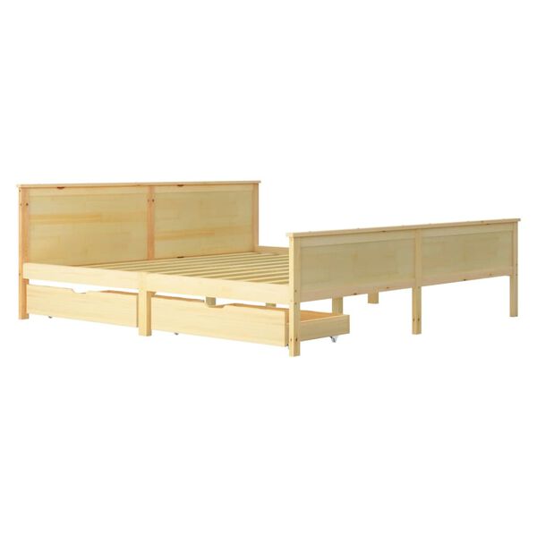 vidaXL R&aacute;m postele se 2 z&aacute;suvkami masivn&iacute; borovice 200 x 200 cm