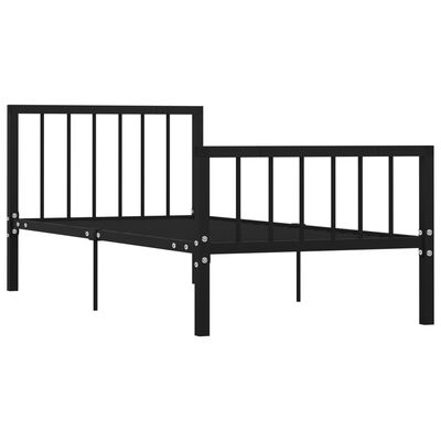 vidaXL Rám postele černý kov 100 x 200 cm