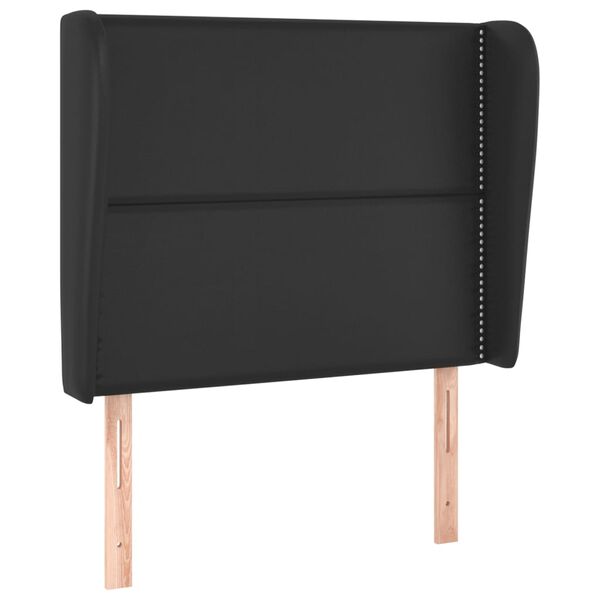 vidaXL Čelo postele typu u&scaron;&aacute;k čern&eacute; 93x23x118/128 cm uměl&aacute; kůže