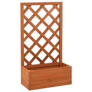 vidaXL Zahradn&iacute; truhl&iacute;k s trel&aacute;ž&iacute; oranžov&yacute; 50x25x90 cm masivn&iacute; jedle