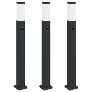 vidaXL Sloupkov&aacute; světla se senzorem 3 ks 80 cm čern&aacute; IP44