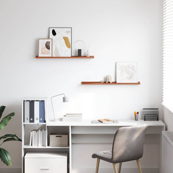 vidaXL N&aacute;stěnn&aacute; polička 2 pcs Červen&aacute; 80 x 9 x 3 cm kompozitn&iacute; dřevo