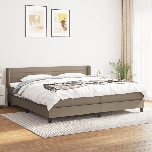 vidaXL Box spring postel s matrac&iacute; taupe 200x200 cm textil