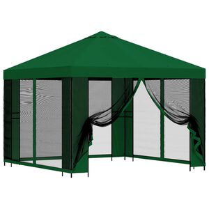 vidaXL Zahradn&iacute; alt&aacute;n se stěnami 3 x 3 m Zelen&aacute; Polyester a ocel