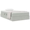 vidaXL Postel s &uacute;ložn&yacute;m prostorem a matrac&iacute; Světle &scaron;ed&aacute; 120 x 200 cm