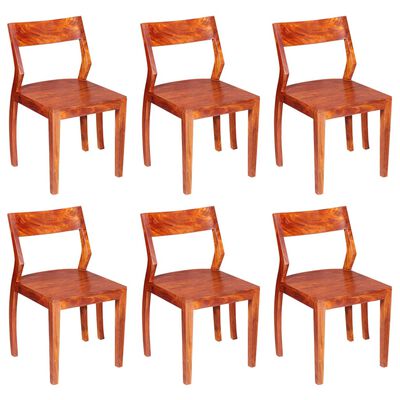 vidaXL Jídelní židle 6 ks masivní akáciové dřevo sheesham