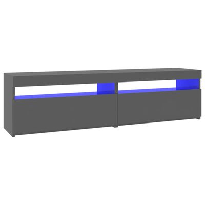 vidaXL TV skříňky s LED osvětlením 2 ks šedé vysoký lesk 75x35x40 cm