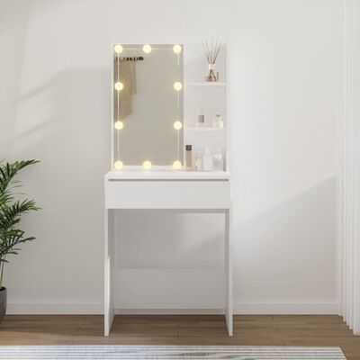 vidaXL Toaletní stolek s LED bílý 60 x 40 x 140 cm
