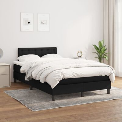 vidaXL Box spring postel s matrací černá 120x200 cm textil