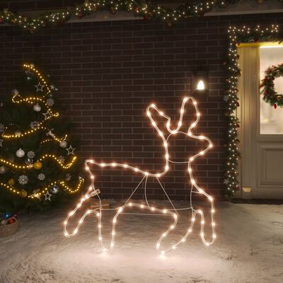 vidaXL Vánoční sob se 72 teplými bílými LED 57 x 55 x 4,5 cm