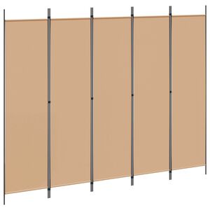 vidaXL 5-panelov&yacute; paravan B&eacute;žov&aacute; 250 x 200 cm Textil