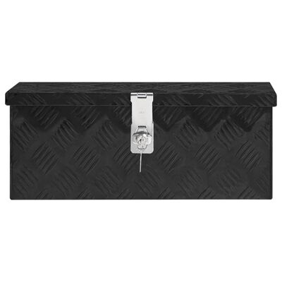 vidaXL Úložný box černý 50 x 15 x 20,5 cm hliník