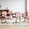 vidaXL Otočn&eacute; j&iacute;deln&iacute; židle 4 ks růžov&eacute; samet