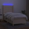 vidaXL Box spring postel s matrac&iacute; a LED kr&eacute;mov&aacute; 90x200 cm textil