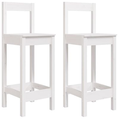 vidaXL Barové židle 2 ks bílé 40 x 41,5 x 112 cm masivní borové dřevo