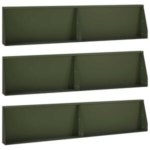 vidaXL Opěrn&aacute; zeď 6 ks 100 x 12 x 30 cm Ocel Olivově zelen&aacute;