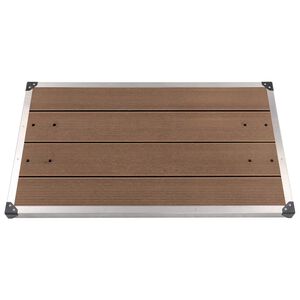 vidaXL Zahradn&iacute; sprchov&aacute; vanička WPC nerezov&aacute; ocel 110 x 62 cm hněd&aacute;