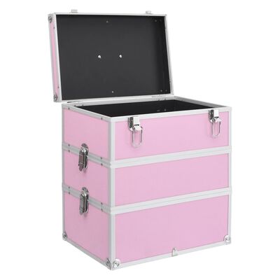 vidaXL Kosmetický kufřík 37 x 24 x 40 cm růžový hliník