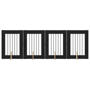 vidaXL Z&aacute;brana pro psy se stojany 4 pcs Čern&yacute; dub 60 x 80 cm