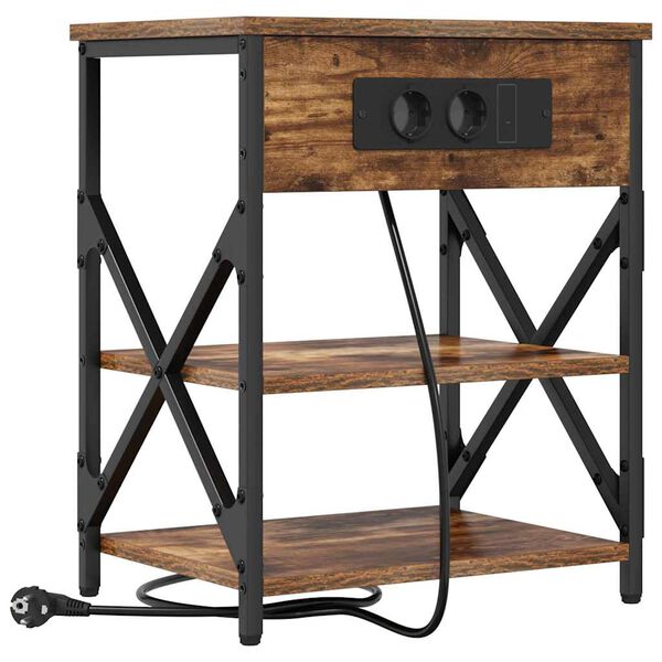 vidaXL Nočn&iacute; skř&iacute;ňka Kouřov&yacute; dub 41 x 31 x 51 cm kompozitn&iacute; dřevo