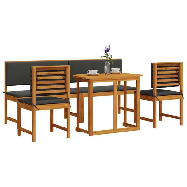 vidaXL Zahradní bistro set 5 pcs Hnědá masivní akáciové dřevo