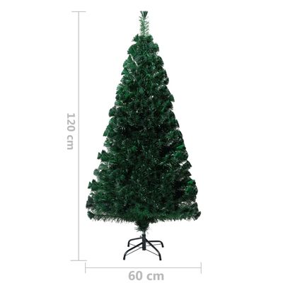 vidaXL Umělý vánoční stromek se stojanem zelený 120 cm optické vlákno