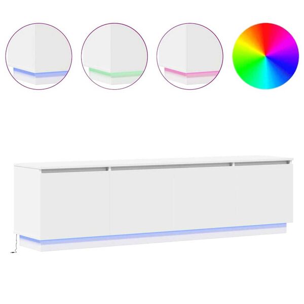 vidaXL TV skříňka s LED Bílá 180 x 38 x 49 cm kompozitní dřevo