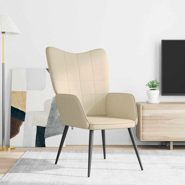 vidaXL Relaxačn&iacute; židle kr&eacute;mov&aacute; textil