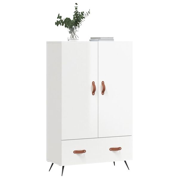 vidaXL Skříň highboard lesklá bílá 69,5 x 31 x 115 cm kompozitní dřevo