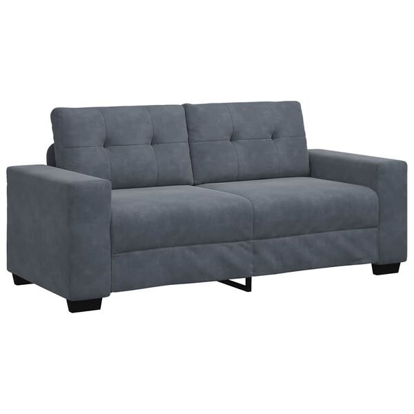 vidaXL Loveseat Sofa Tmavě &scaron;ed&aacute; 180x77x82 cm samet