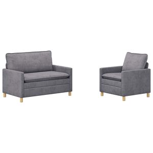 vidaXL Set pohovek 2 ks Světle &scaron;ed&aacute; Polyester