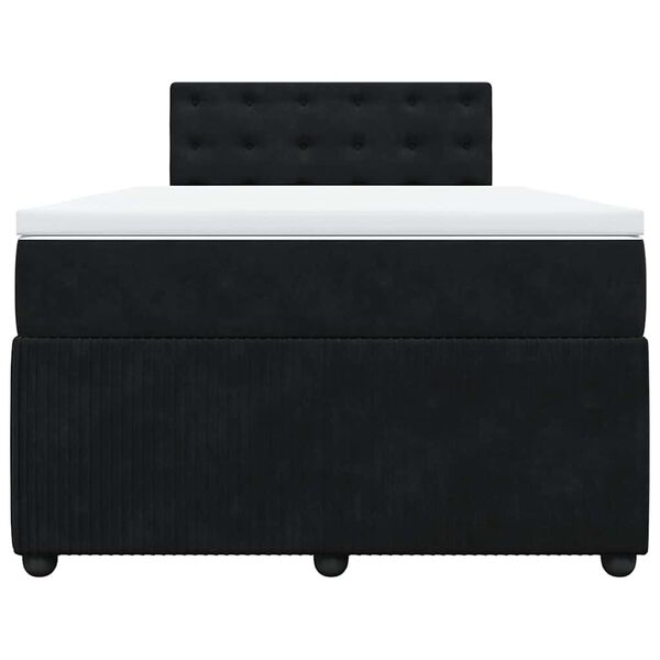 vidaXL Box spring postel s matrac&iacute; čern&aacute; 120 x 200 cm samet