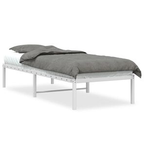 vidaXL Kovov&yacute; r&aacute;m postele b&iacute;l&yacute; 75 x 190 cm