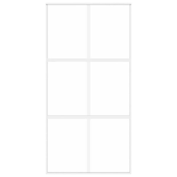 vidaXL Posuvn&eacute; dveře b&iacute;l&eacute; 102,5 x 205 cm tvrzen&eacute; sklo a hlin&iacute;k
