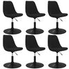 vidaXL Otočn&eacute; j&iacute;deln&iacute; židle 6 ks čern&eacute; samet