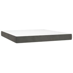 vidaXL Ta&scaron;tičkov&aacute; matrace středn&iacute; tvrdost tmavě &scaron;ed&aacute; 180 x 200 x 20 cm samet