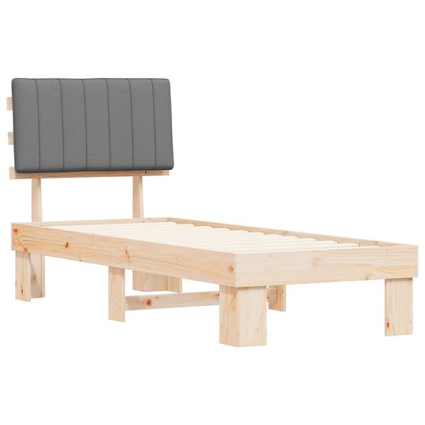 vidaXL R&aacute;m postele s čalouněn&yacute;m čelem s čelo Světle &scaron;ed&aacute; 80 x 200 cm