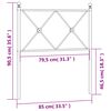 vidaXL Kovové čelo postele černé 80 cm