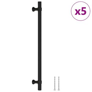 vidaXL N&aacute;bytkov&eacute; &uacute;chytky 5 ks čern&eacute; 224 mm nerezov&aacute; ocel