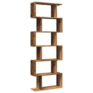 vidaXL Knihovna/děl&iacute;c&iacute; stěna 6patrov&aacute; old wood 70x24x193 cm kompozit