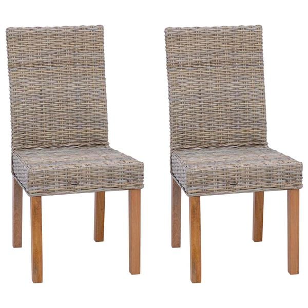 vidaXL J&iacute;deln&iacute; židle 2 pcs Kubu &scaron;ed&aacute; 45 x 54 x 93 cm