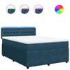 vidaXL Box spring postel s matrac&iacute; modr&aacute; 140 x 200 cm samet
